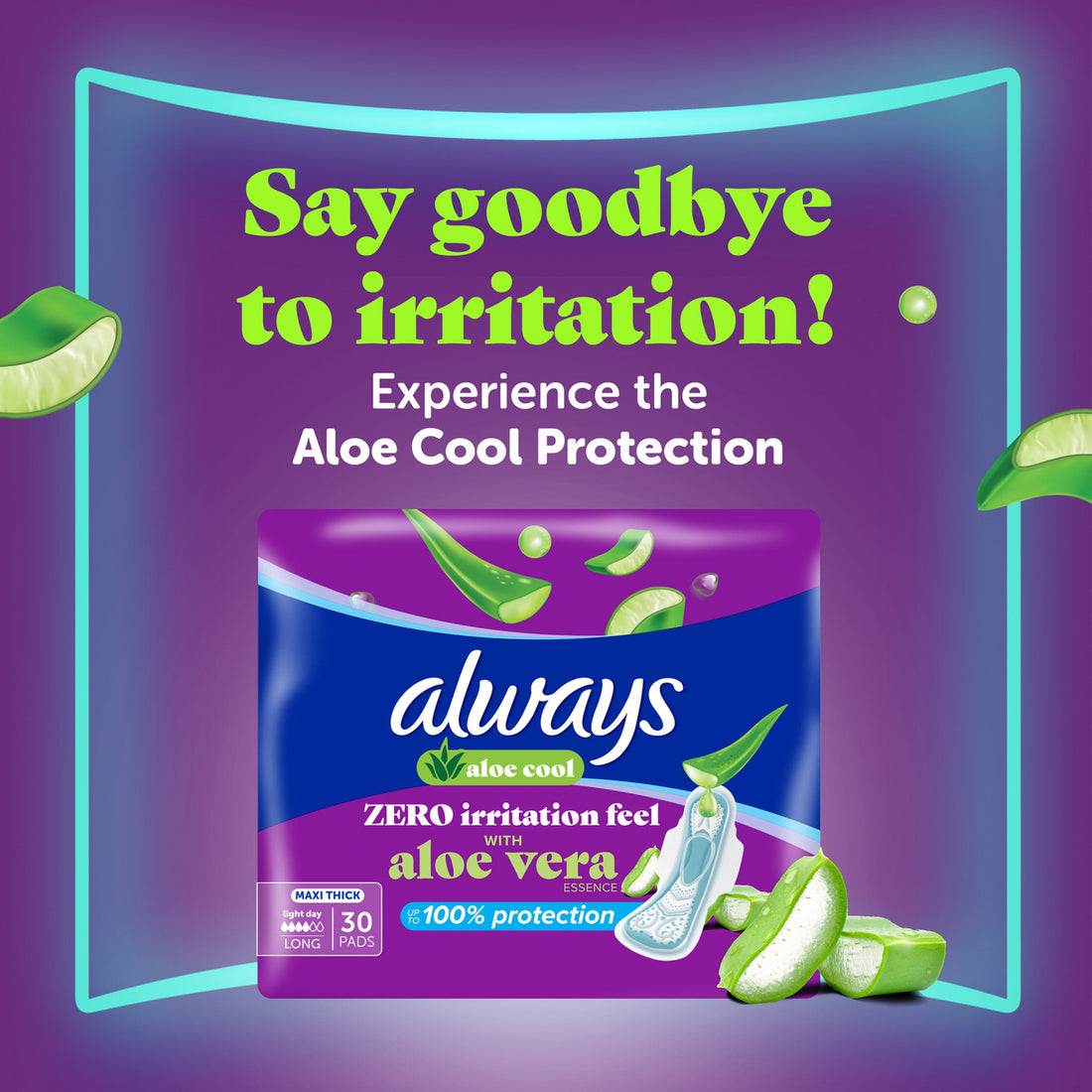 ALWAYS  ALOE COOL  (  VIOLET 30pcs  )(  LIGHT DAY  ) new pack