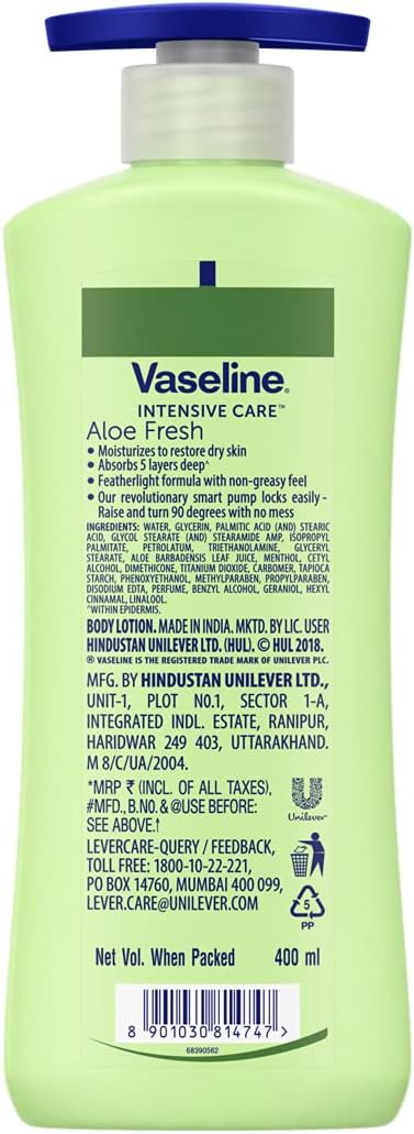 VASELINE INTENSIVE CARE ALOE FRESH BODY OIL 24x400 ML  -WHOLESALE