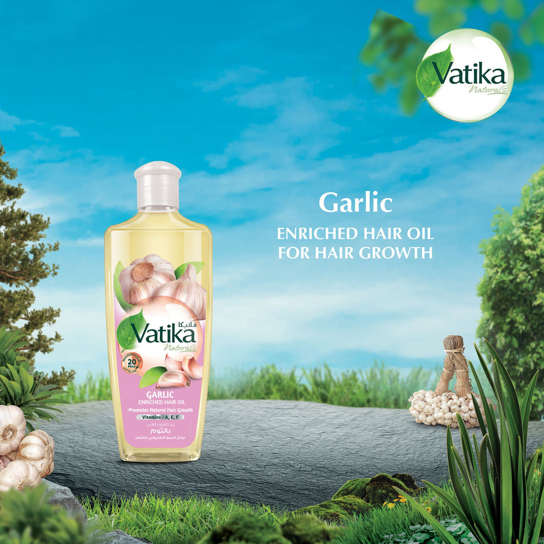 VATIKA GARLIC HAIR OIL 12 X 200 ML- WHOLESALE