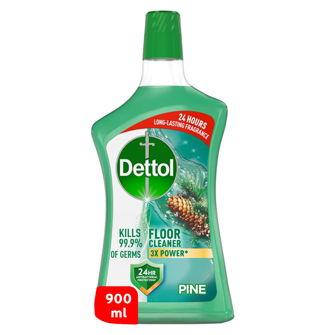 DETTOL PINE SCENTED FLOOR CLEANER 900 ML (  GREEN  ) ( SMALL )