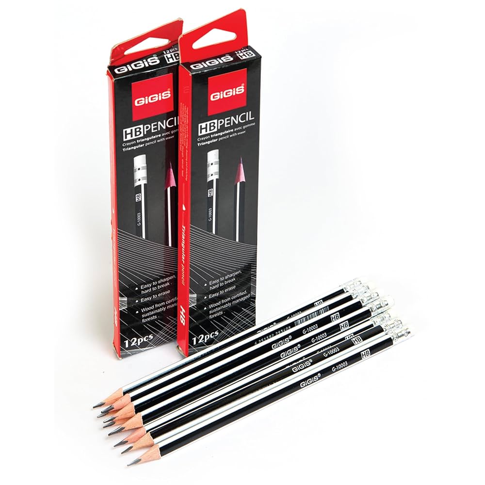 GIGIS BLACK PENCIL HB 12 PCS G-10003 - WHOLESALE