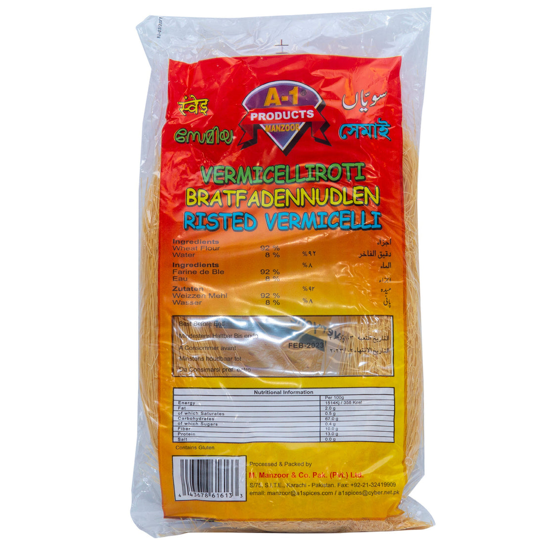 A1 VERMICELLI PASTA 48 X 200 GM - Wholesale