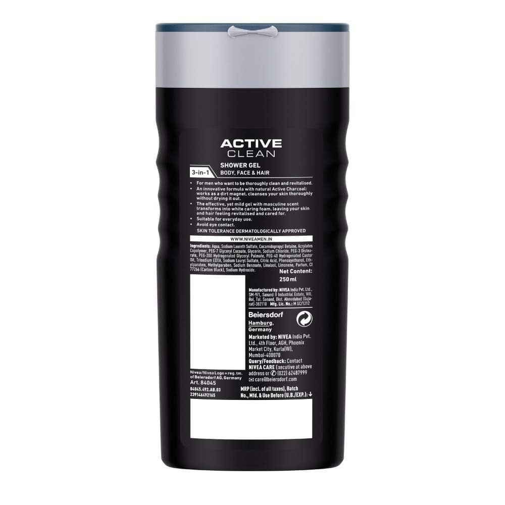 NIVEA MEN SHOWER GEL (ACTIVE CLEAN) 250 ML