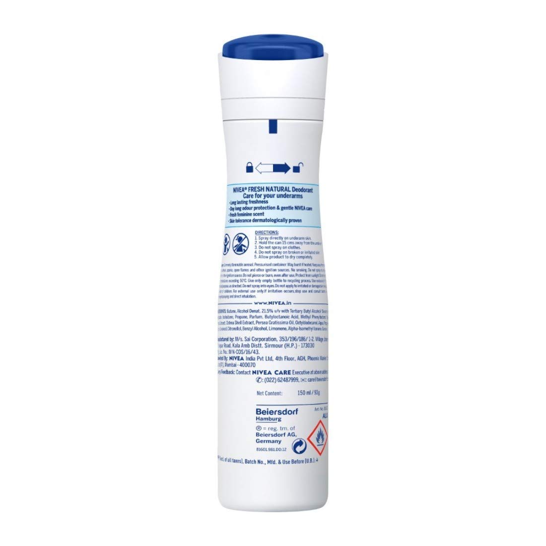 NIVEA BODY SPRAY (FRESH NATURAL) 30 X 150 ML - Wholesale