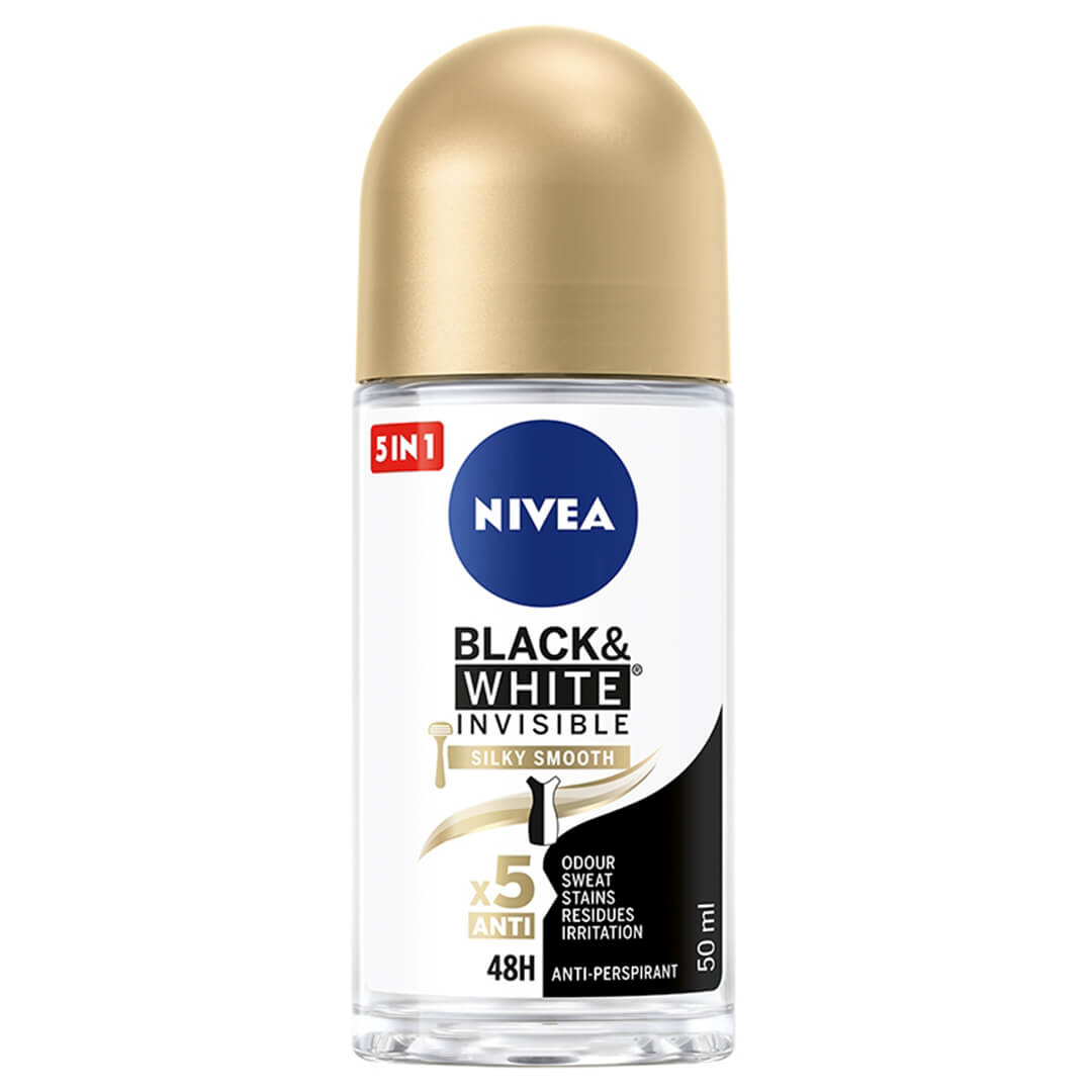 NIVEA ROLL ON (BLACK & WHITE - SILKY SMOOTH) 30 X 50 ML - Wholesale