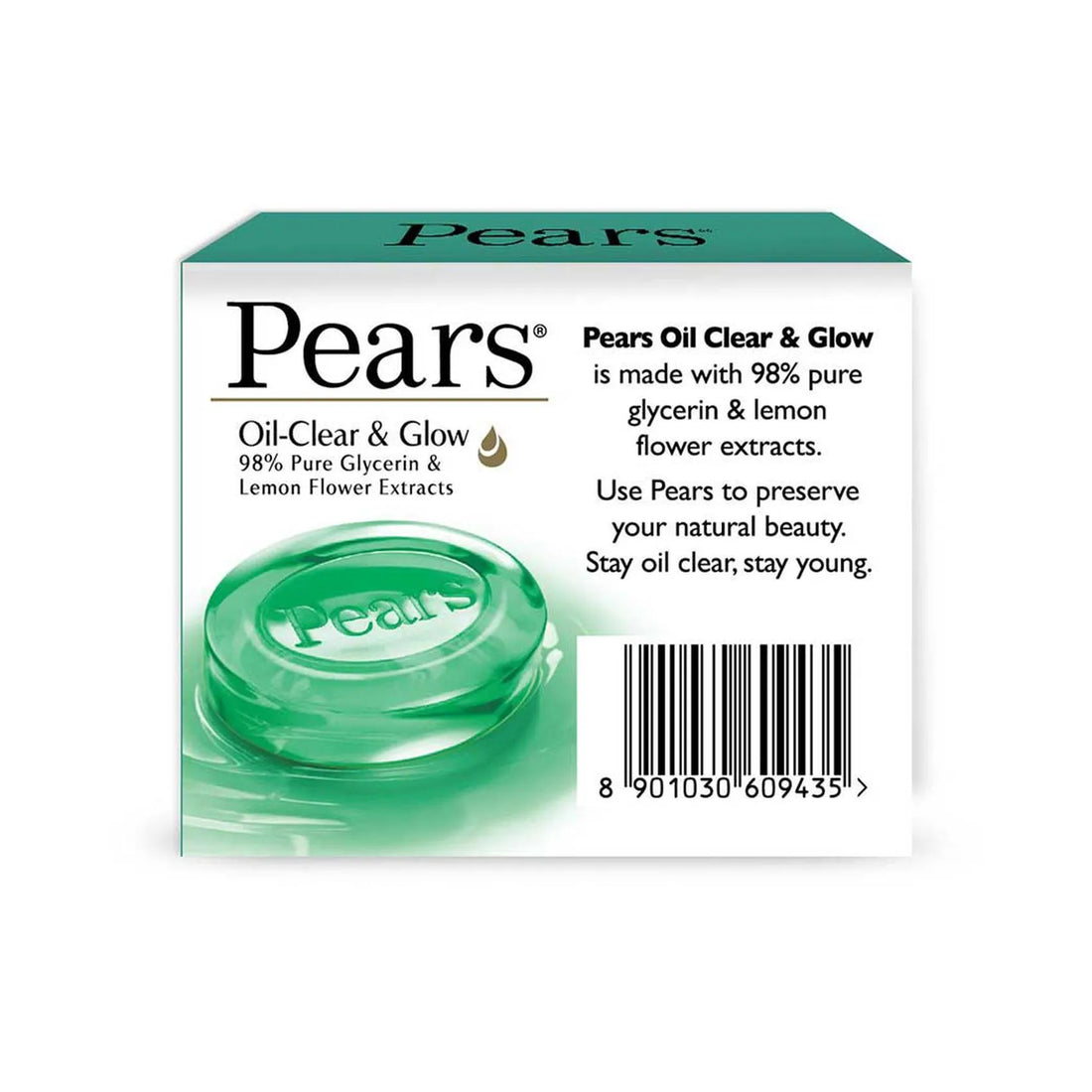 PEARS OIL-CLEAR & GLOW SOAP BAR 125 GM (GREEN)