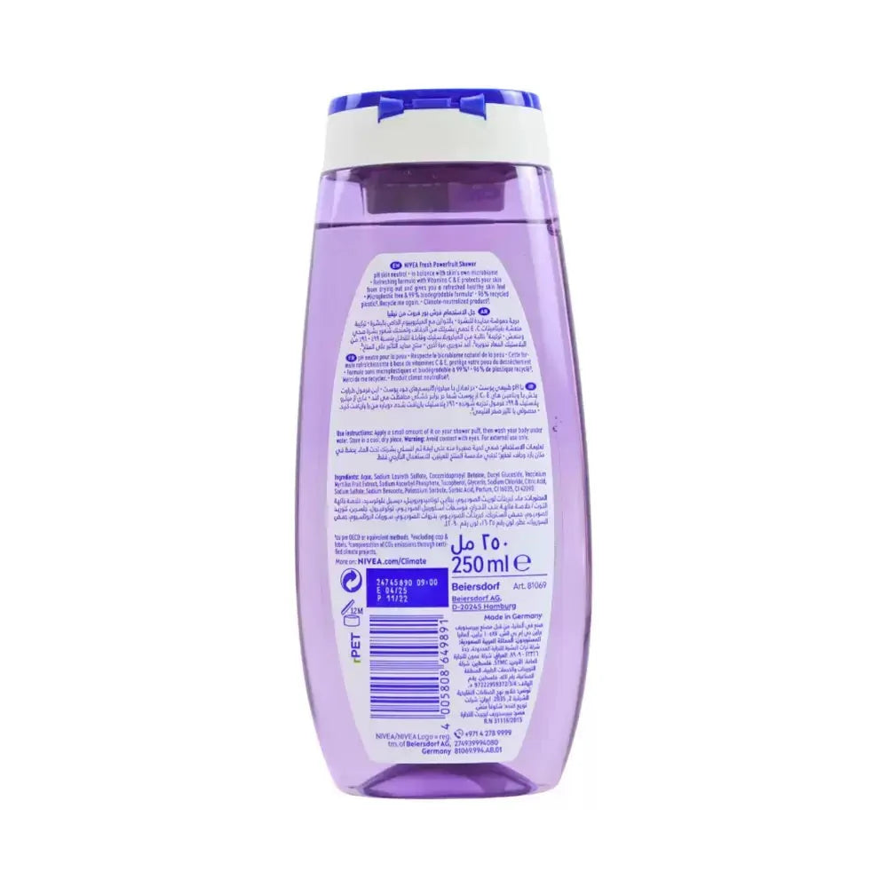 NIVEA SHOWER GEL (FRESH POWERFRUIT) 250 ML