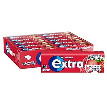 WRIGLEY’S EXTRA STRAWBERRY CHEWING GUM 30 X 10 PCS, 20 X 30 X 10 PCS (RED) - Wholesale