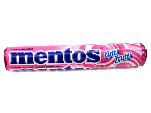 MENTOS TUTTI FRUTTI CANDY ROLL 12 X 24 X 14 PCS - Wholesale