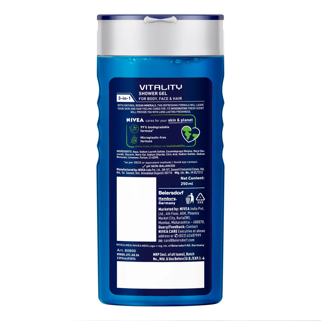 NIVEA MEN SHOWER GEL (VITALITY) 250 ML