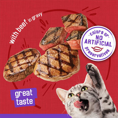 PURINA FRISKIES MEATY BITES WITH BEEF IN GRAVY 24 X 156 GM - Wholesale