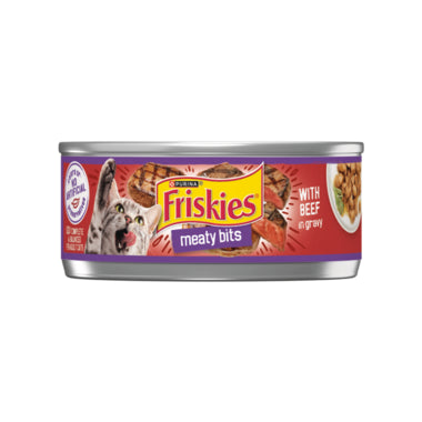PURINA FRISKIES MEATY BITES WITH BEEF IN GRAVY 24 X 156 GM - Wholesale