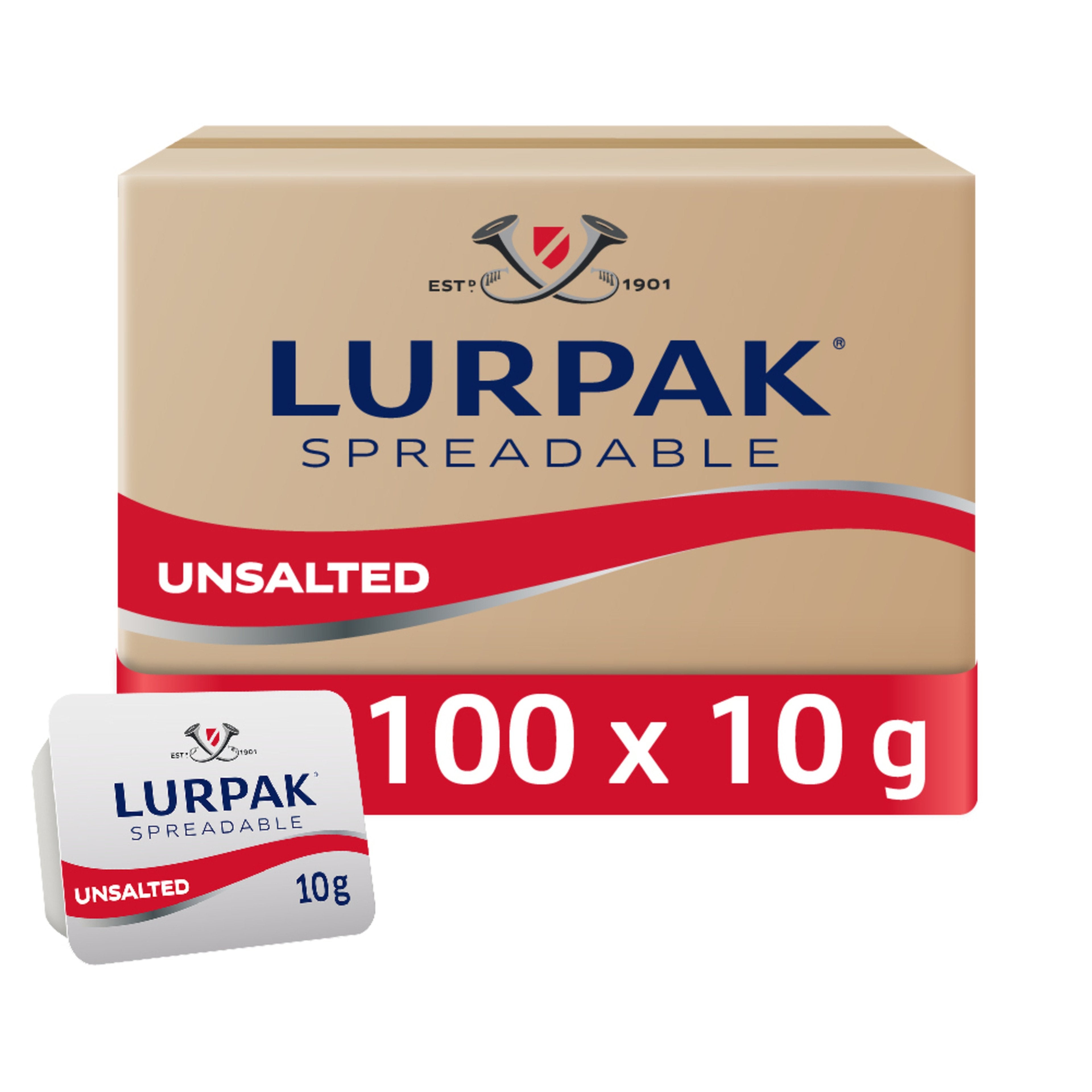 LURPAK UNSALTED PORTION BUTTER 6 X 100 X 10 GM - Wholesale