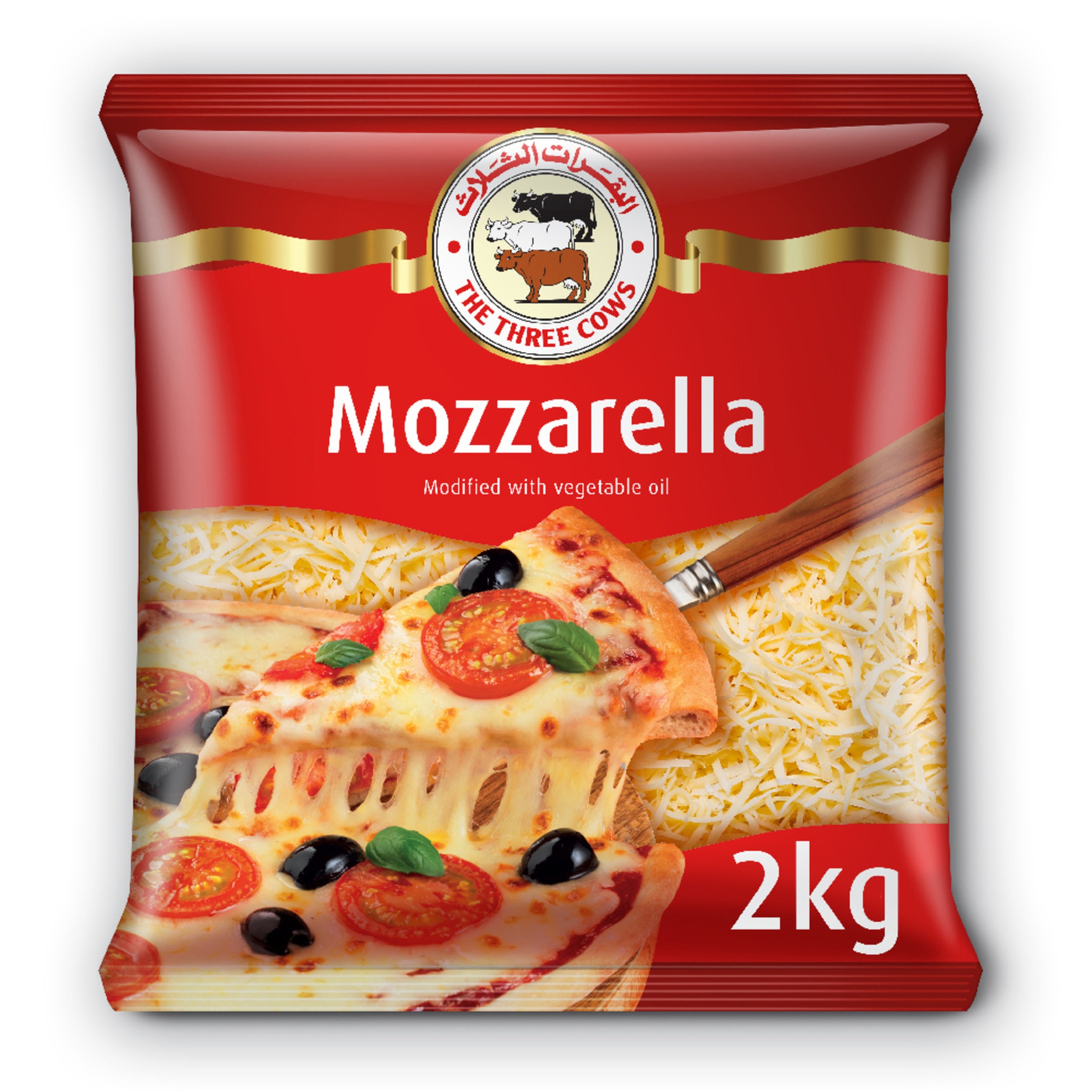 THREE COW SHREDDED MOZZARELLA CHEESE 6 X 2 KG - Wholesale
